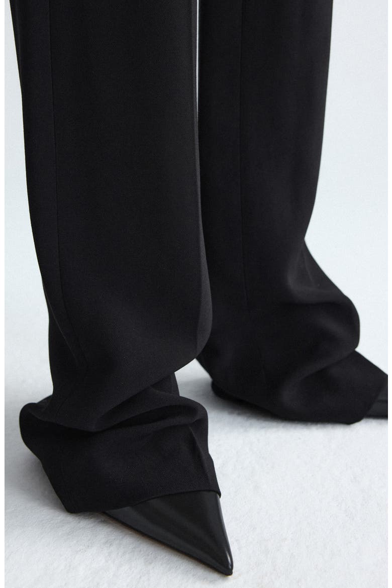 Wool Straight Leg Suit Trousers, Alternate, color, BLACK