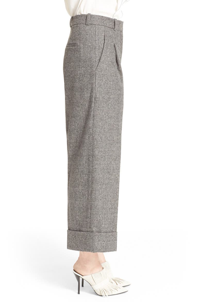 Wide Leg Cuff Pants, Alternate, color, BLACK/ WHITE
