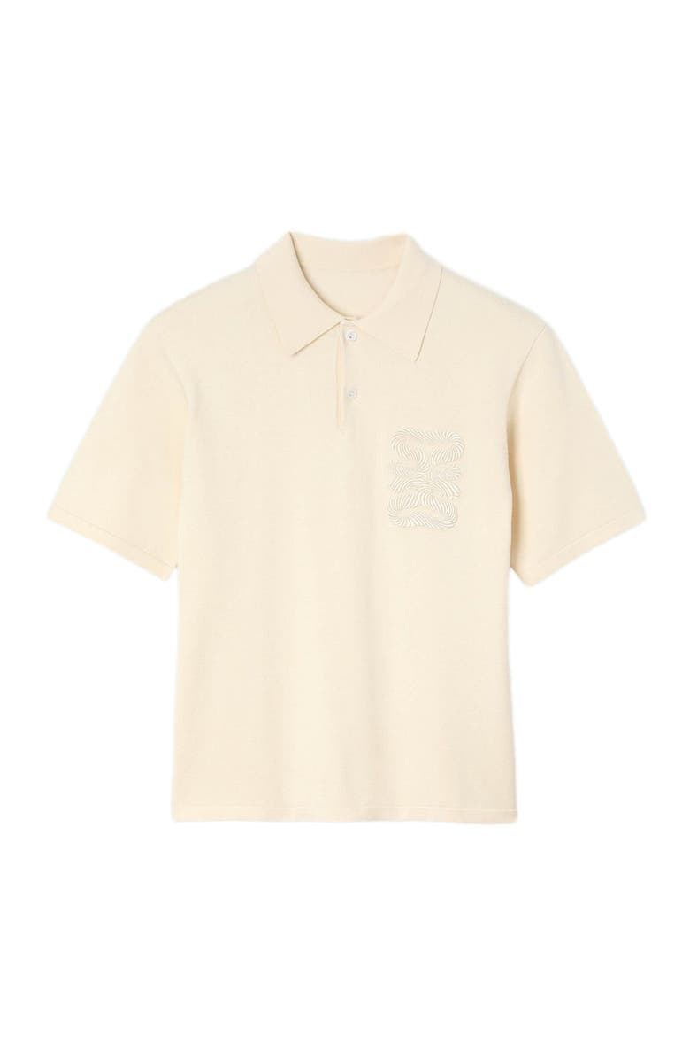 SANDRO Polo with rope embroidery, Alternate, color, Butter Cream