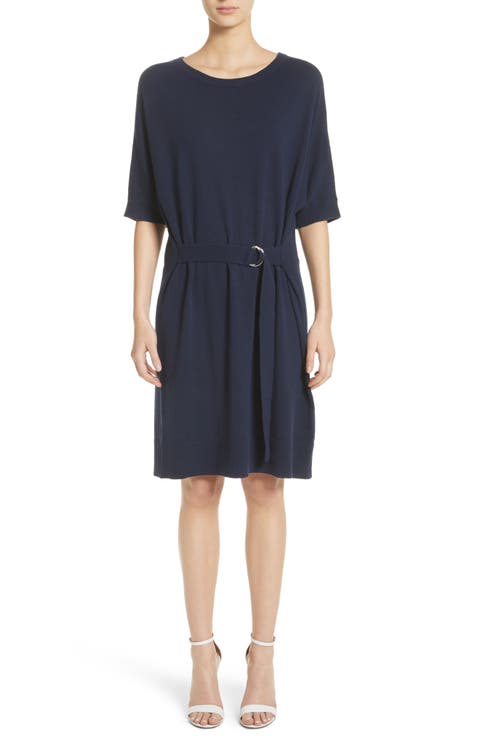 Belted Cashmere Blend Dress