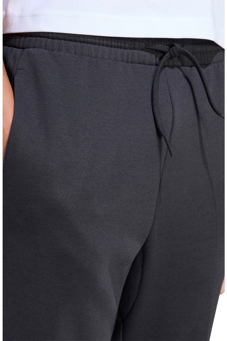 Essentials 3-Stripes Fleece Track Pants, Alternate, color, BLACK/ BLACK