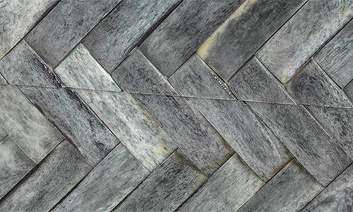 Zodax Bengkulu Herringbone Bone Decorative Box In Gray