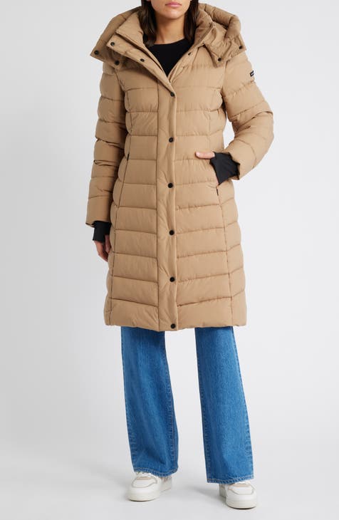 Camel puffer jacket women's on sale