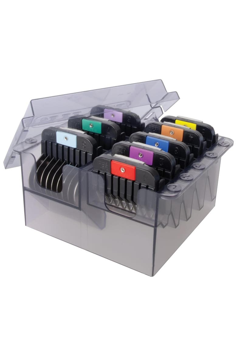 Stainless steel clipper guide comb set for dog, cat, and animal grooming, Main, color, Black