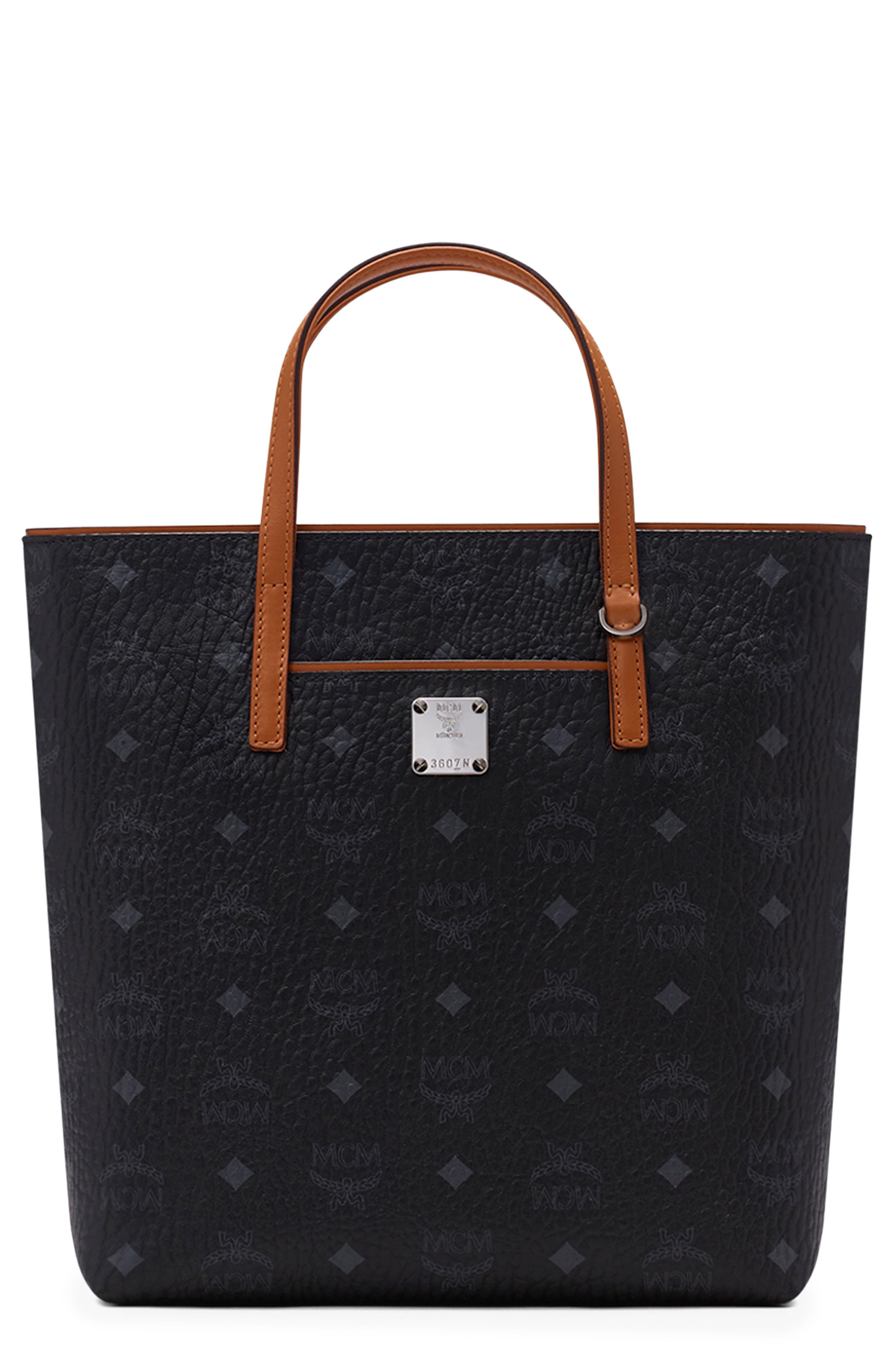 MCM Small Anya Visetos Coated Canvas Tote, Main, color, 