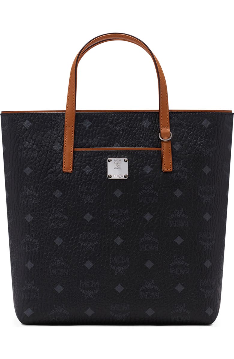 MCM Small Anya Visetos Coated Canvas Tote, Main, color,