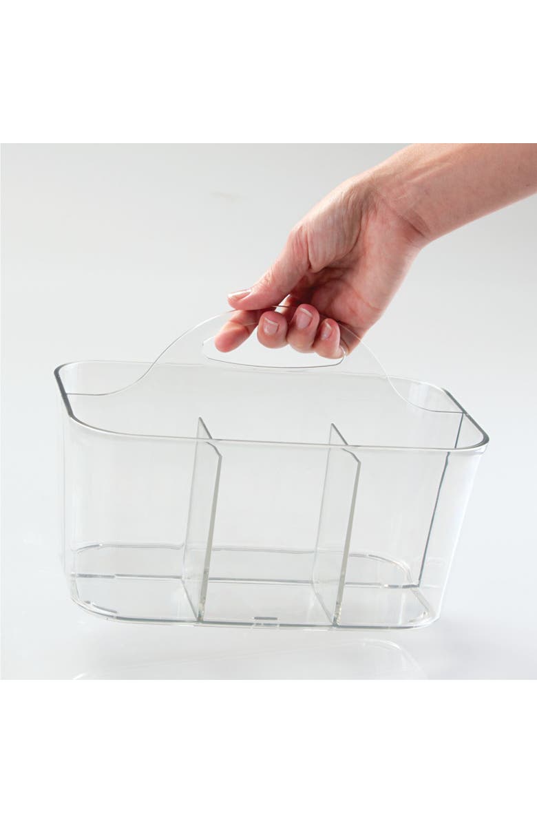 mDesign miDesign Small Plastic Divided Cosmetic Storage Organizer Caddy, 2 Pack, Alternate, color, Clear