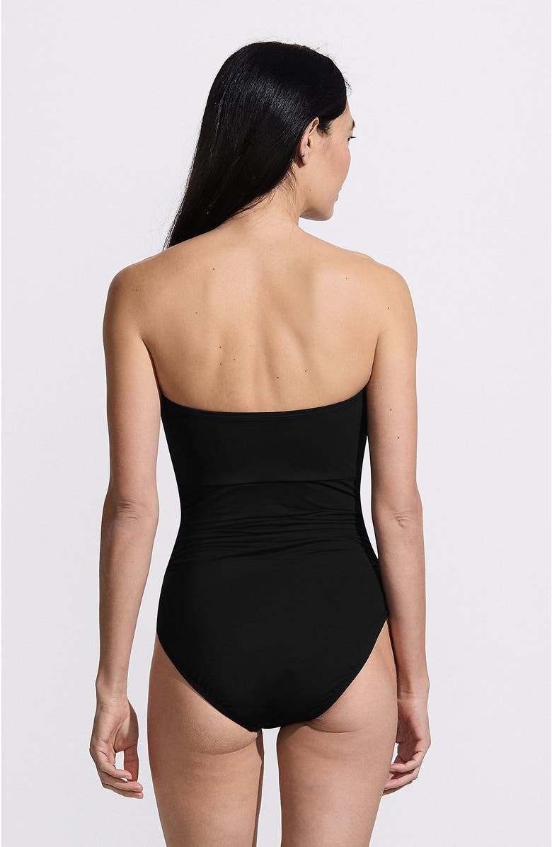 Lands' End Slender Suit Multi-Way Bandeau High Leg One Piece Swimsuit, Alternate, color, Black