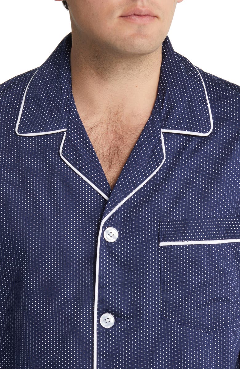 Majestic International Southport Woven Cotton Pajamas, Alternate, color, Navy Dot