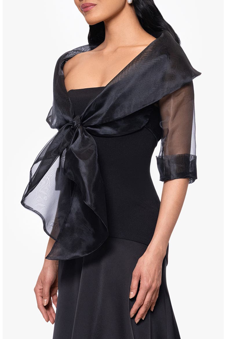 Organza Wrap Jacket, Alternate, color, BLACK