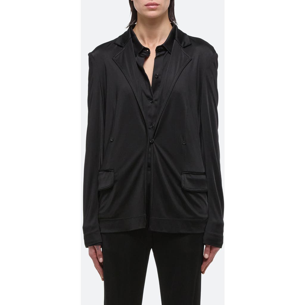 Helmut Lang Fluid Liquid Classic Blazer In Black