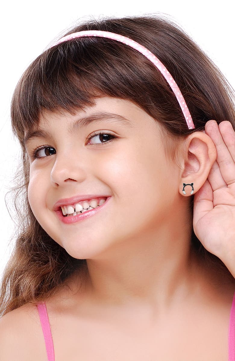 Chanteur Kids' Cat Ear Headphone Stud Earrings, Alternate, color, Black/Multi