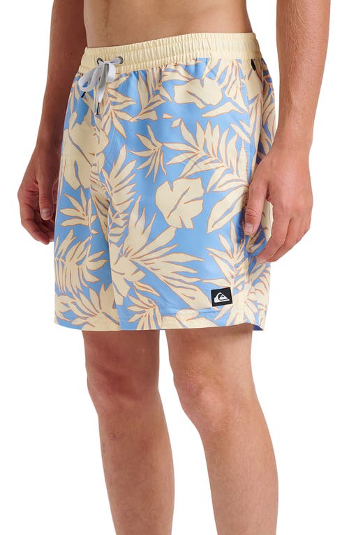 Quiksilver Everyday 17" Trippin' Palm Water Repellent Swim Trunks In Yellow