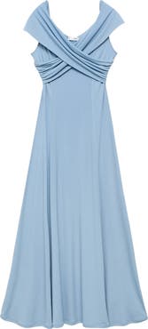 MANGO Crossover Neck A-Line Gown
