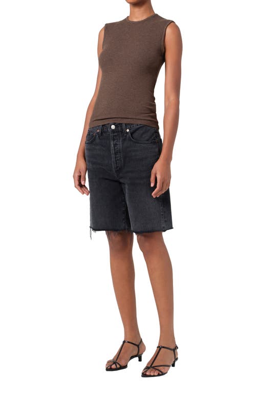 Agolde Binx Rib Tank In Lizrd (brnish/olv Intrmgle)