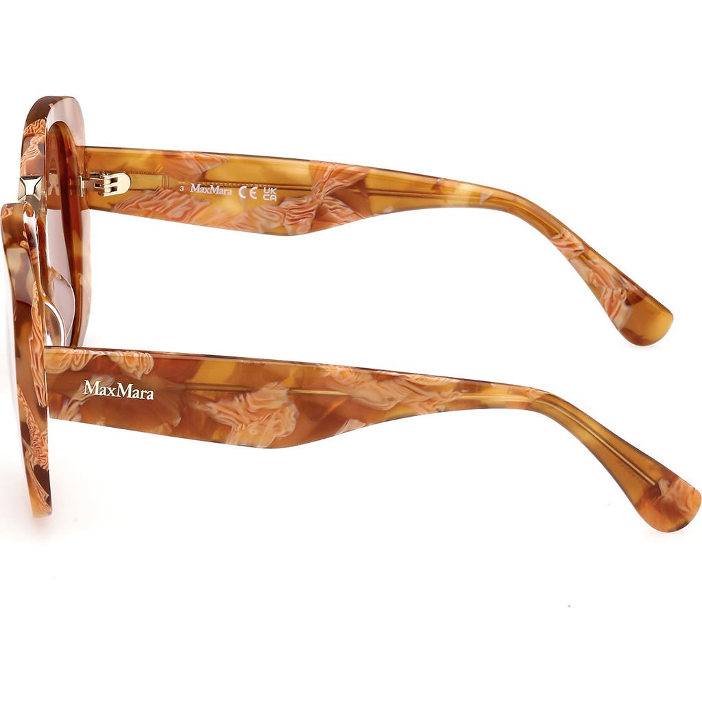 Max Mara 55mm Round Sunglasses In Brown