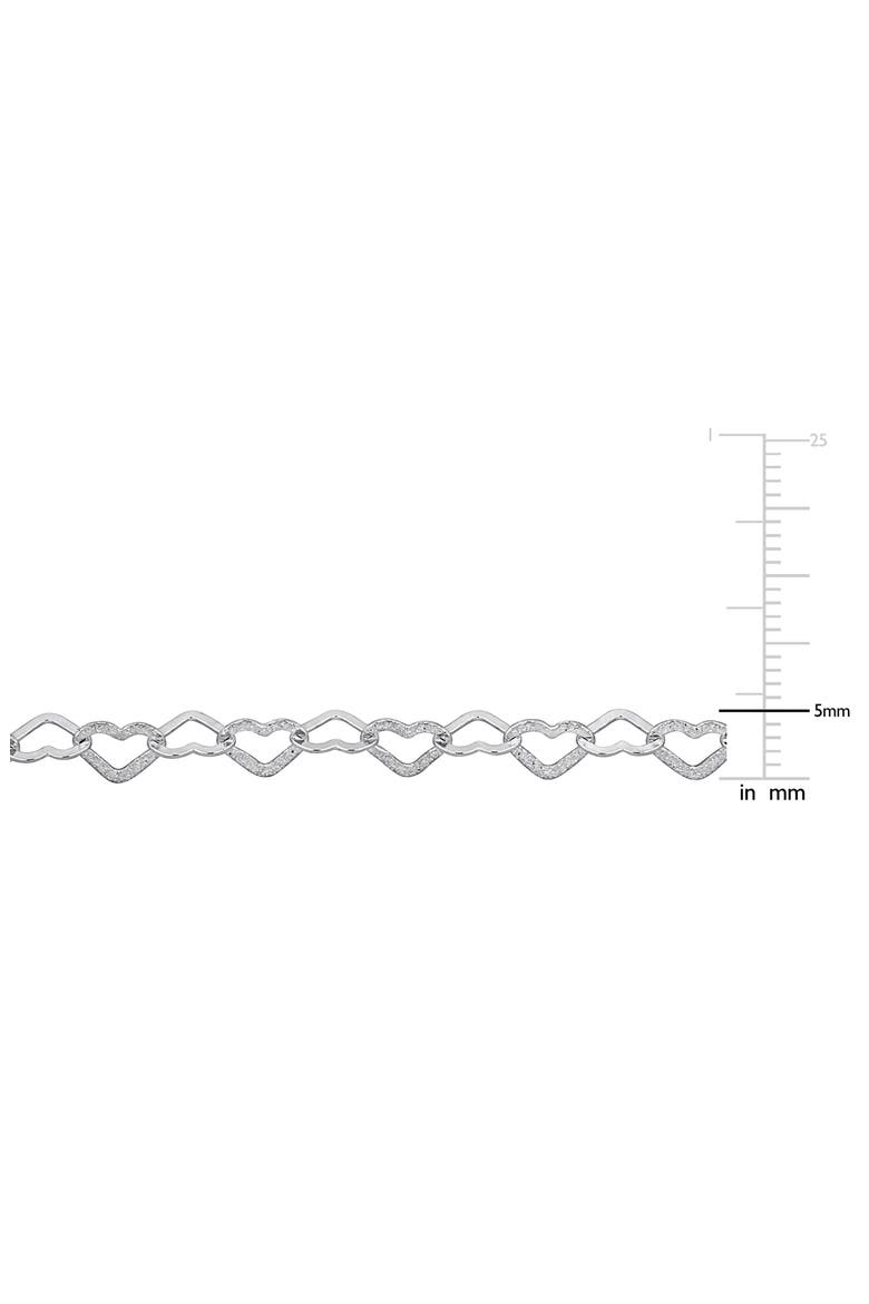 Textured Heart Link Bracelet, Alternate, color, SILVER