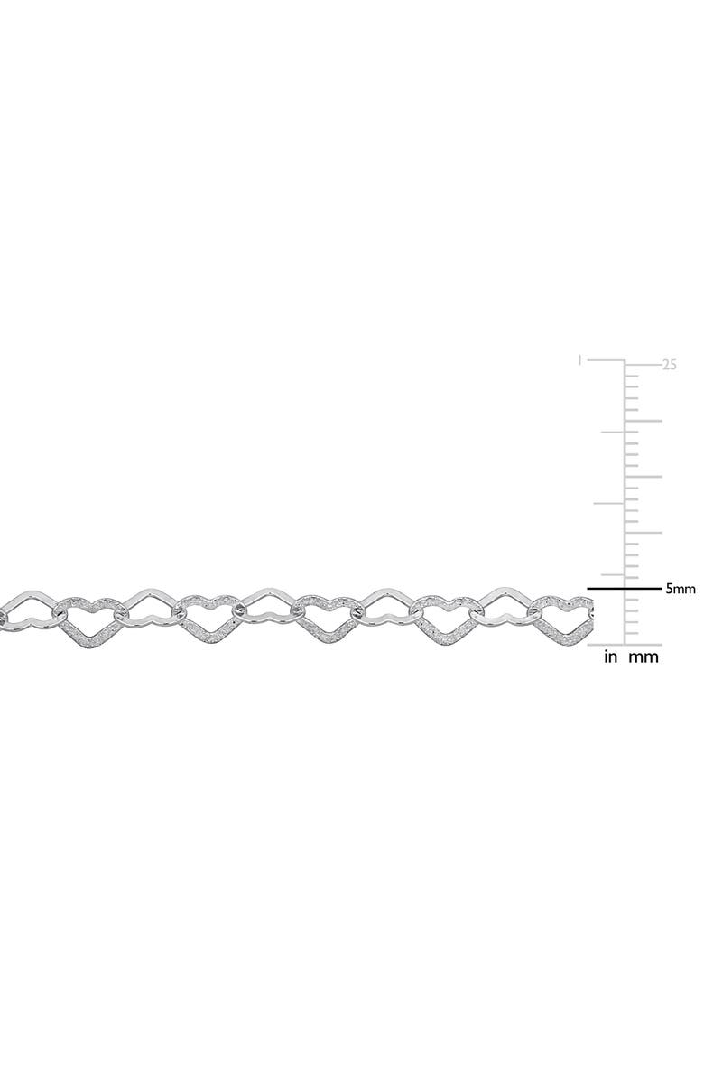 DELMAR Textured Heart Link Bracelet, Alternate, color, Silver