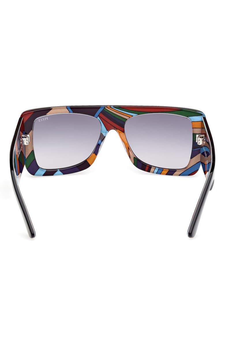 Emilio Pucci 56mm Square Sunglasses, Alternate, color, Black / Gradient Blue