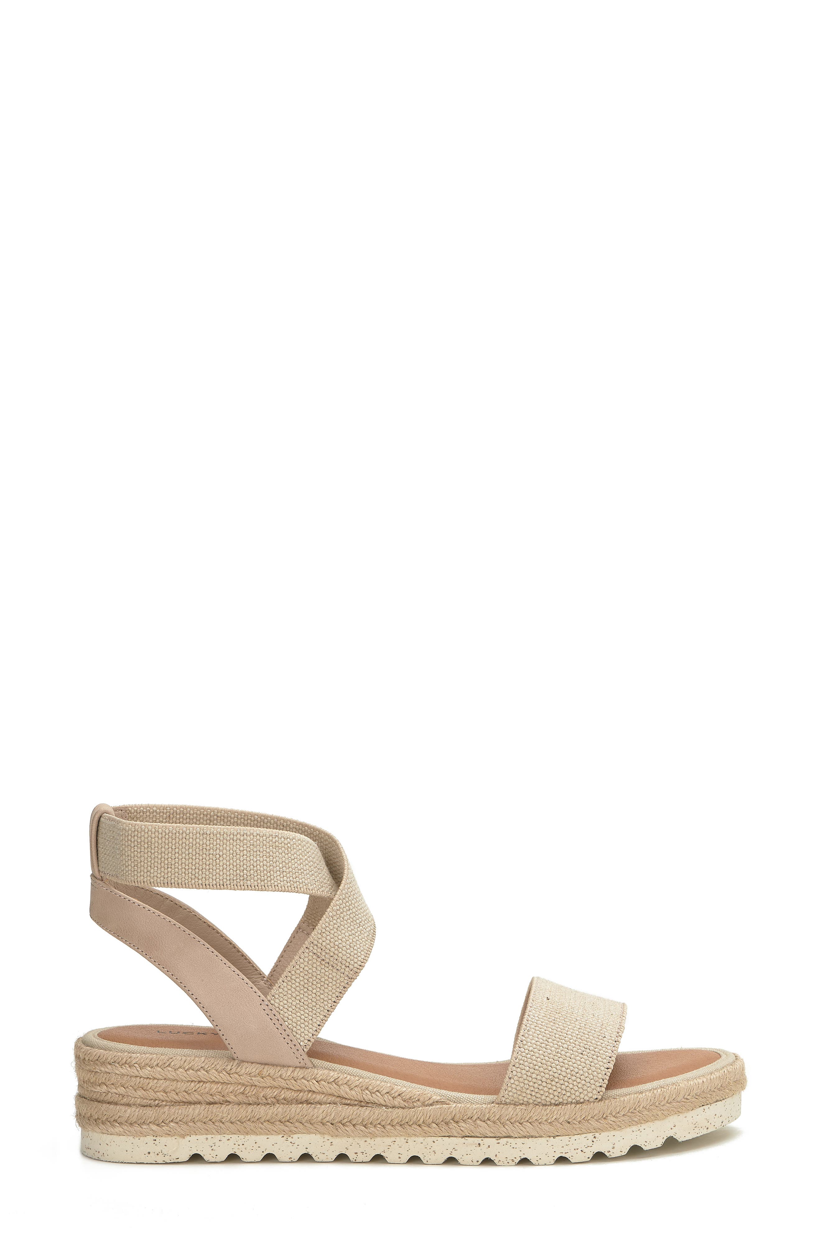 Lucky Brand Thimba Ankle Wrap Espadrille Sandal, Alternate, color, Natural/ Smok Linels