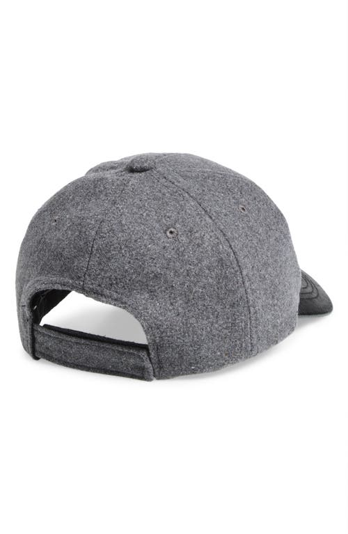 Nordstrom Rack Leather Brim Baseball Cap In Gray