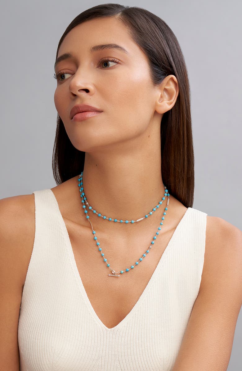 LAGOS Caviar Icon Turquoise Bead Dual Layer Necklace, Alternate, color,