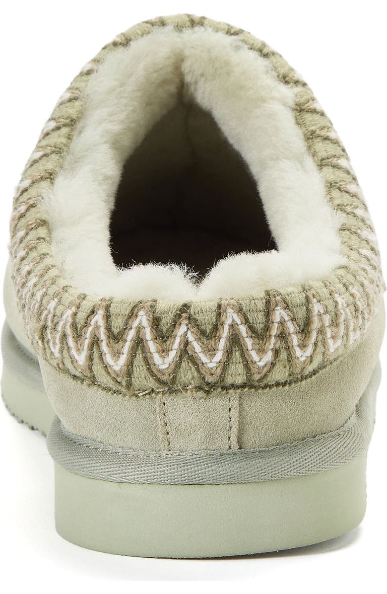 DEARFOAMS Fireside Grafton Genuine Shearling Clog Slipper with Embroidery, Alternate, color, Seagrass