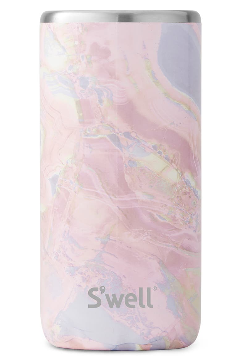 12-Ounce Slim Stainless Steel Drink Chiller, Main, color, GEODE ROSE