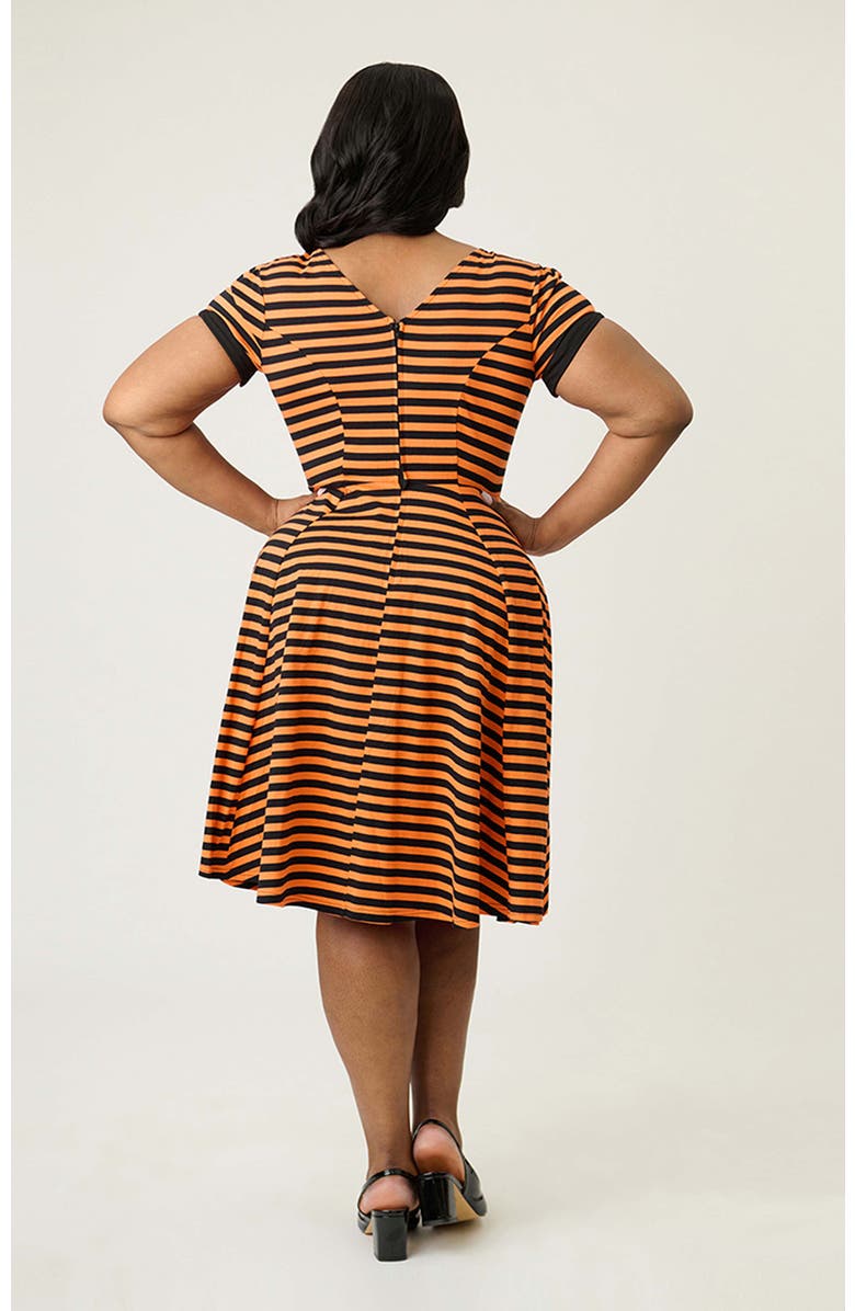 Unique Vintage Plus Size Natalie Swing Dress, Alternate, color, Orange