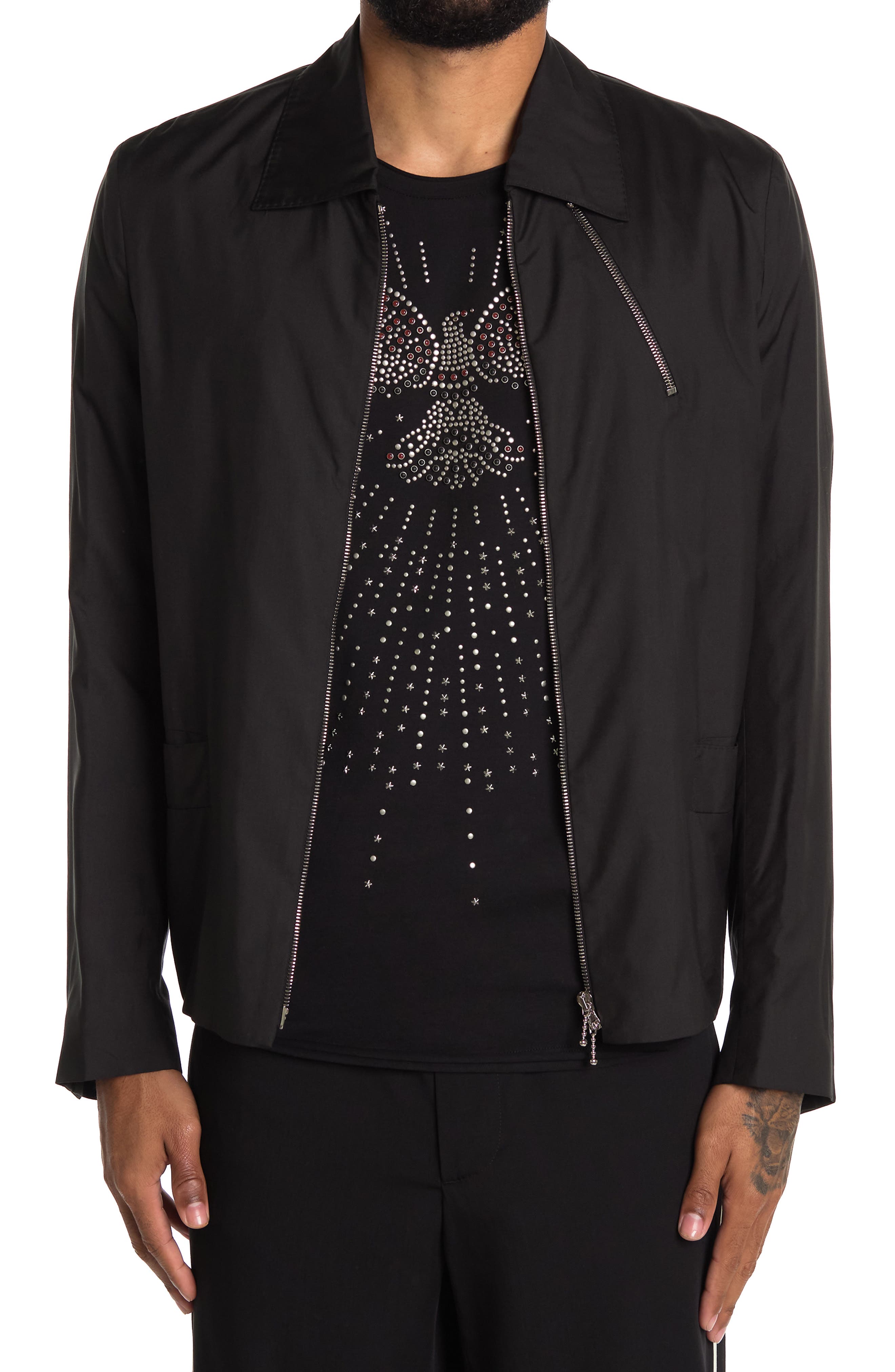 Valentino Caban Collared Silk Shacket (Men) | Nordstromrack