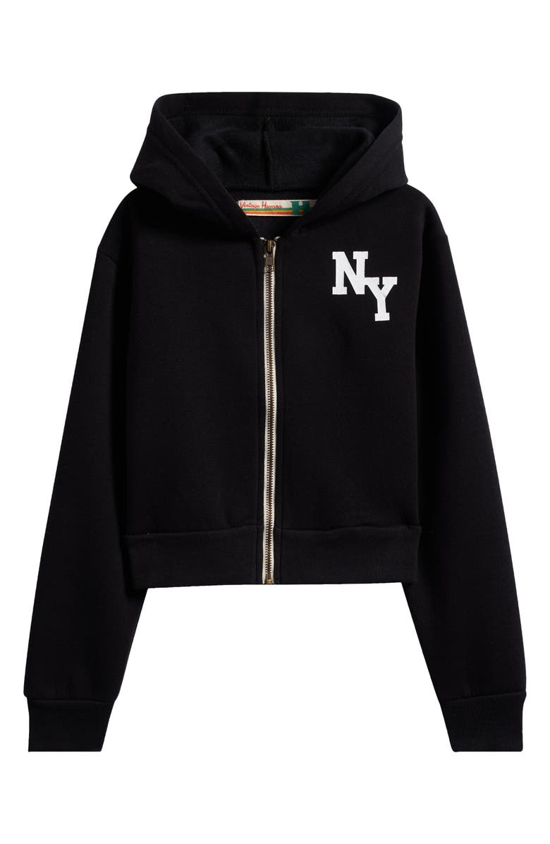 Vintage Havana Kids' Cropped Zip-Up Hoodie, Main, color, Black