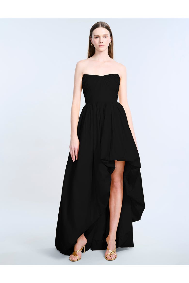 High Slit Ball Gown, Alternate, color, Black