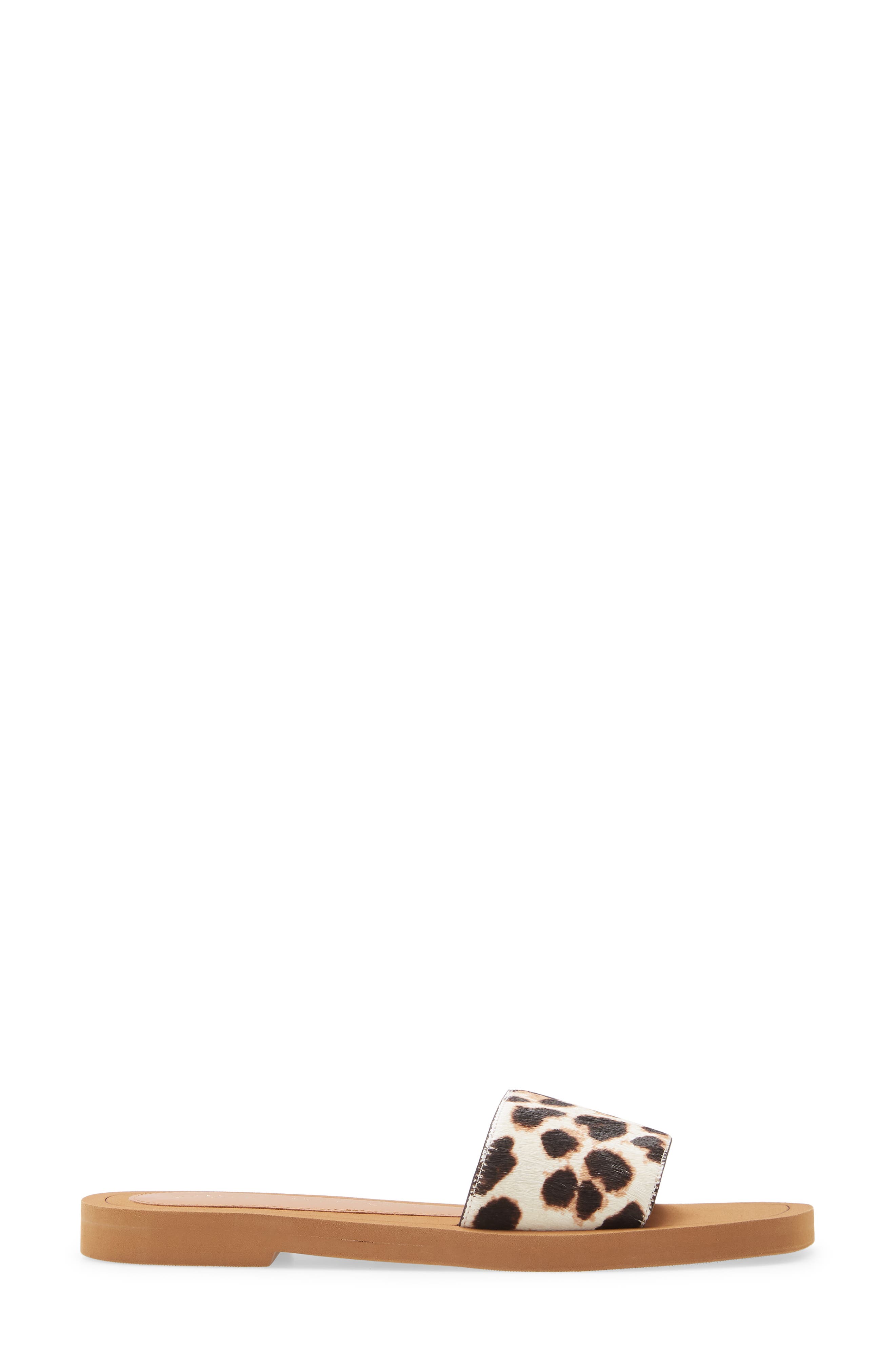 Delilah Genuine Calf Hair Slide Sandal, Alternate, color, CREAM