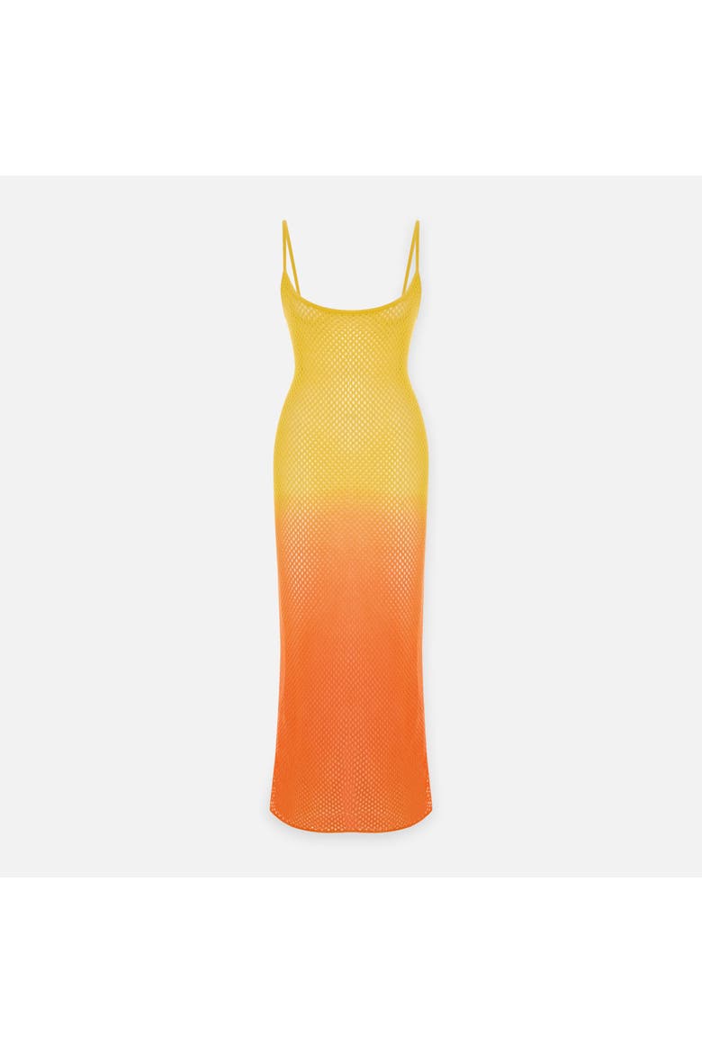 The Solar Reflections Sunset Ombre Crochet Maxi Dress, Main, color, Yellow