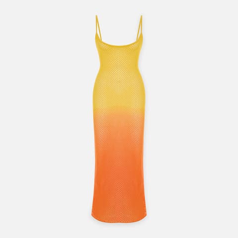 Sunset Ombre Crochet Maxi Dress