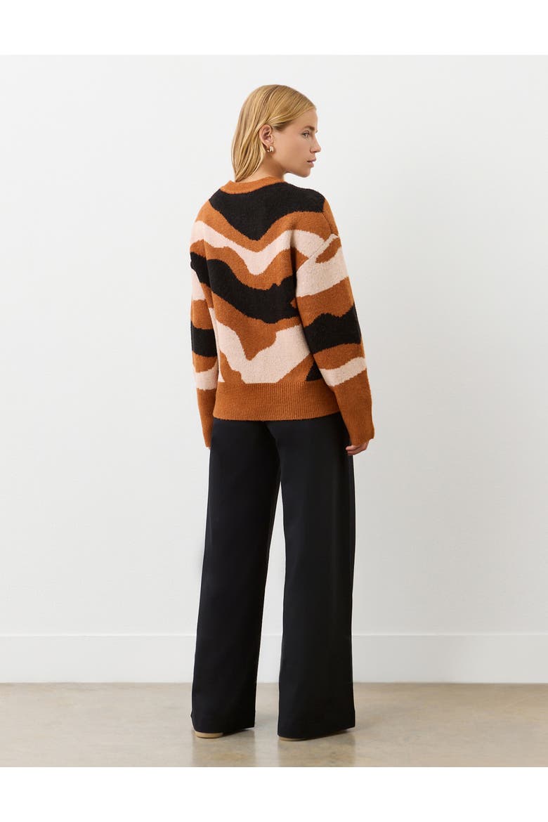 Minnie Abstract Print Knitted Sweater, Alternate, color, Brown