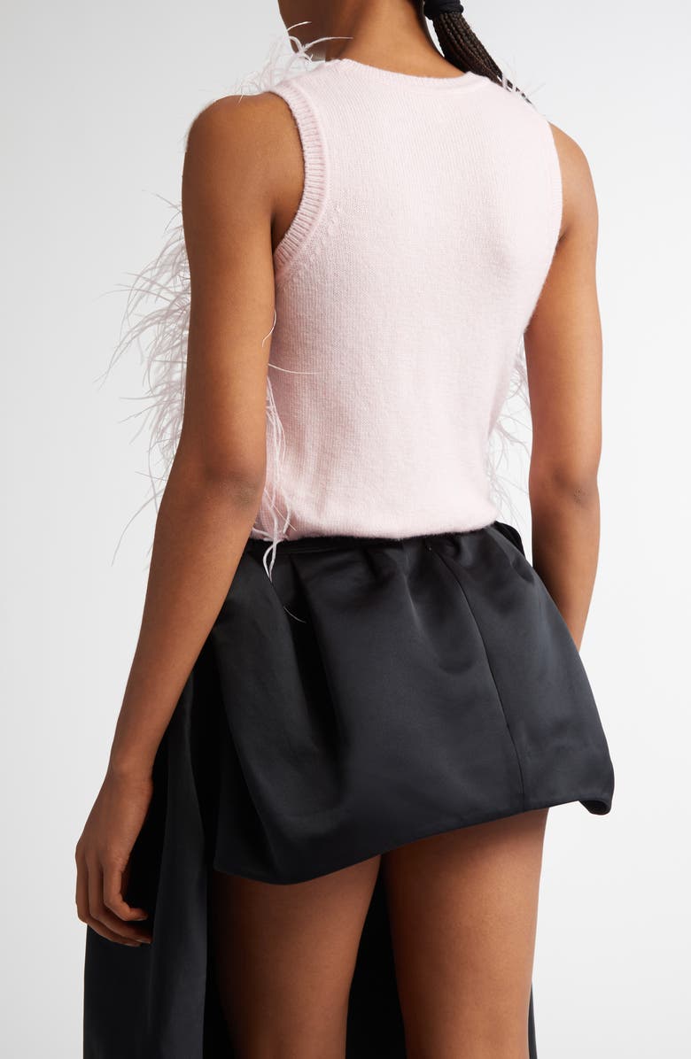 Shushu/Tong Bow Feather Sleeveless Wool Blend Sweater, Alternate, color,