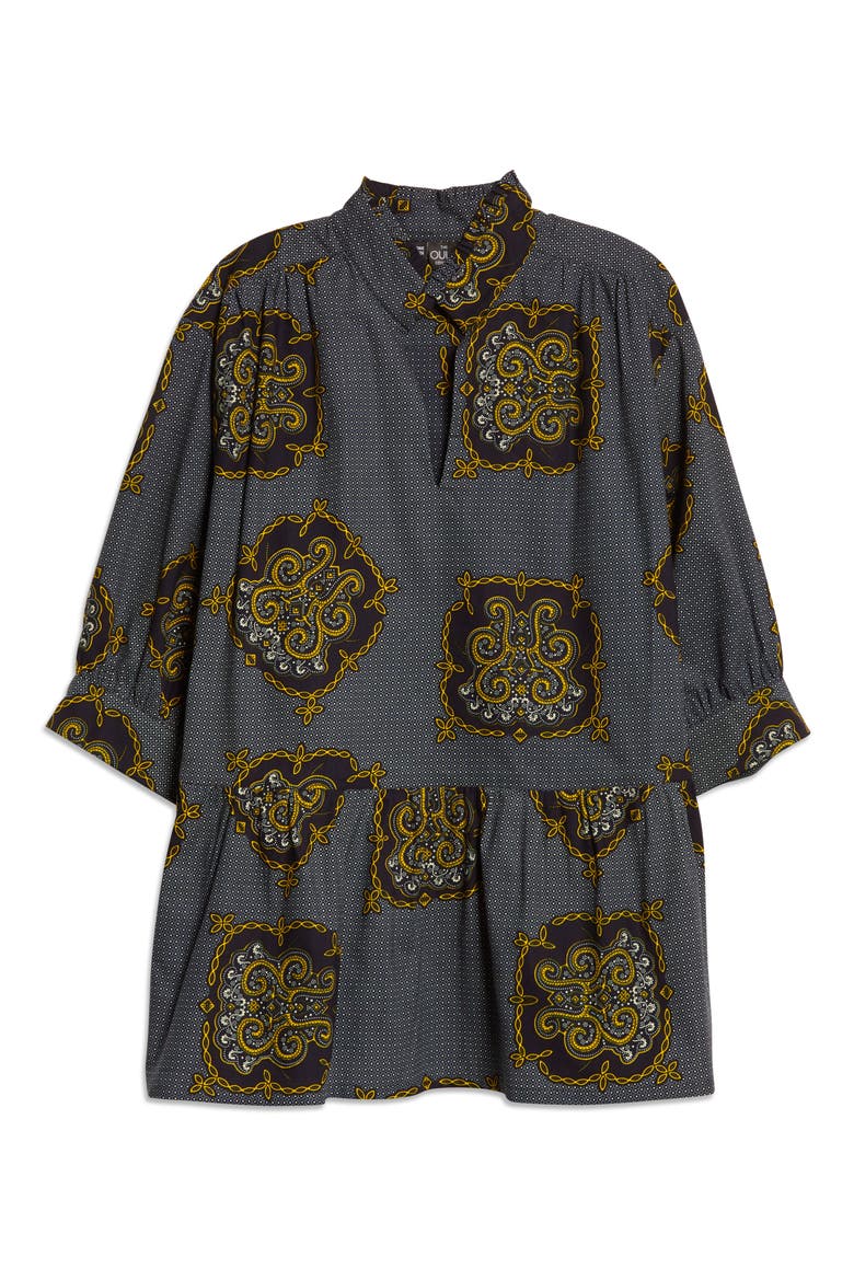 Curator Mix Print Cotton Tunic (Nordstrom Exclusive), Alternate, color, BACK OF TORTOISE