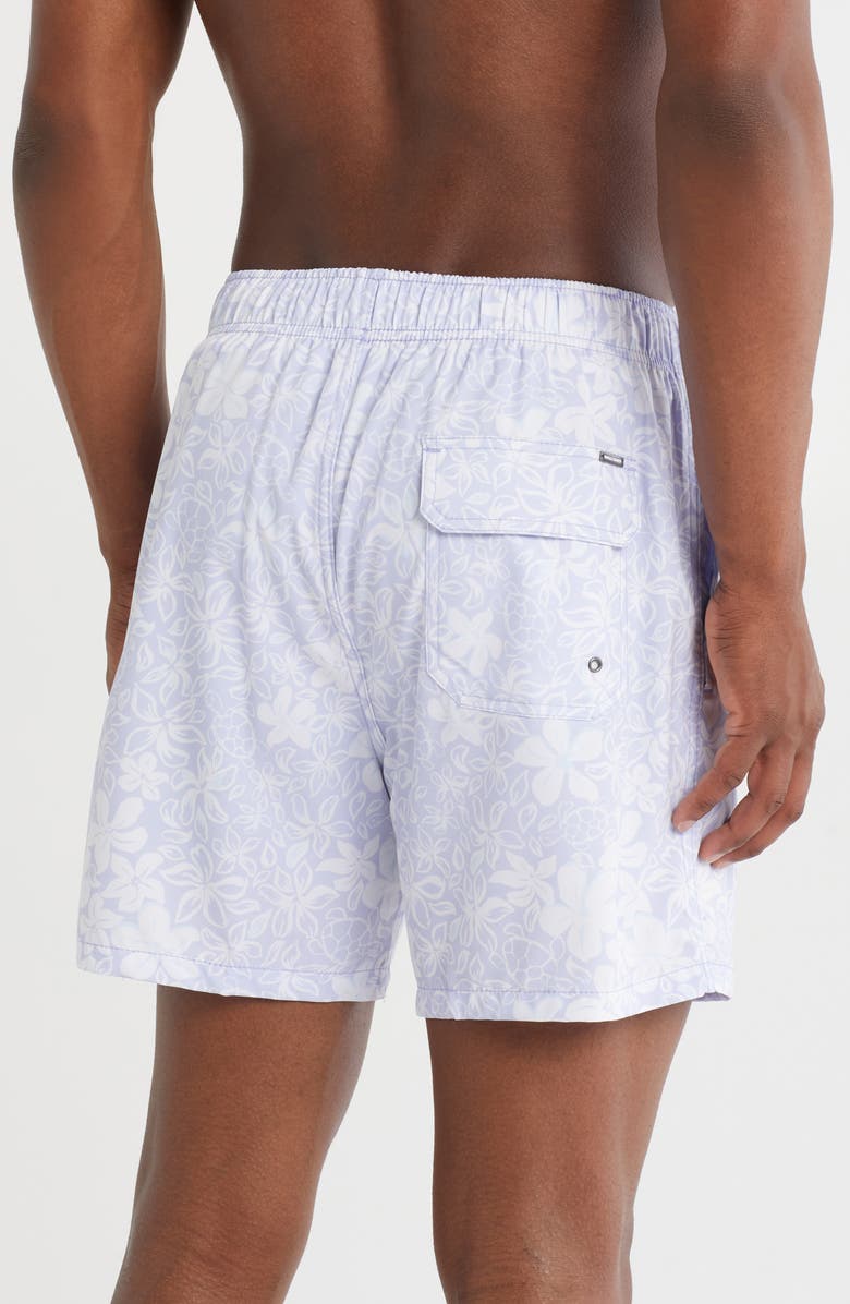 Vintage Summer 4-Way Stretch Volley Swim Trunks, Alternate, color, Violet