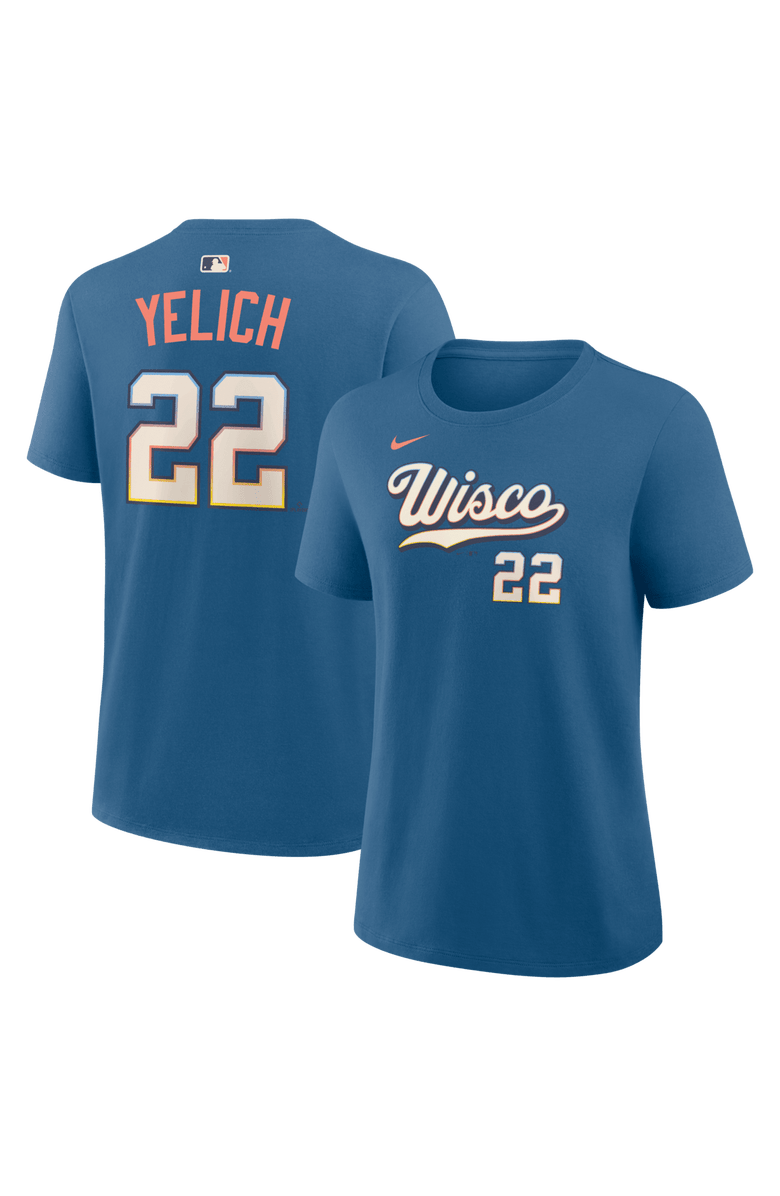 Nike Women's Nike Christian Yelich Blue Milwaukee Brewers 2026 City Connect Name & Number T-Shirt, Main, color, Blue