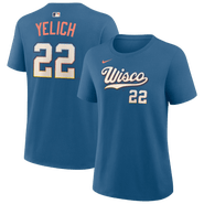 Nike Women's Nike Christian Yelich Blue Milwaukee Brewers 2026 City Connect Name & Number T-Shirt