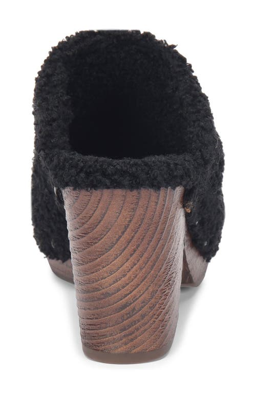 Korks Footwear Faux Fur Teddy Clog In Black