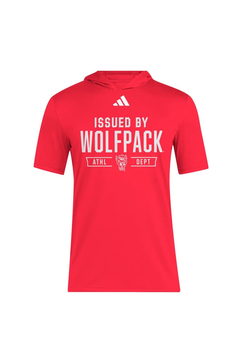 Men's adidas Red NC State Wolfpack 2025 AREOREADY Sideline Training Hooded T-Shirt, Alternate, color, Red