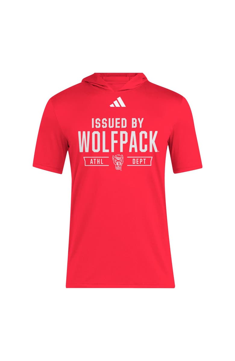 adidas Men's adidas Red NC State Wolfpack 2025 AREOREADY Sideline Training Hooded T-Shirt, Alternate, color, Red
