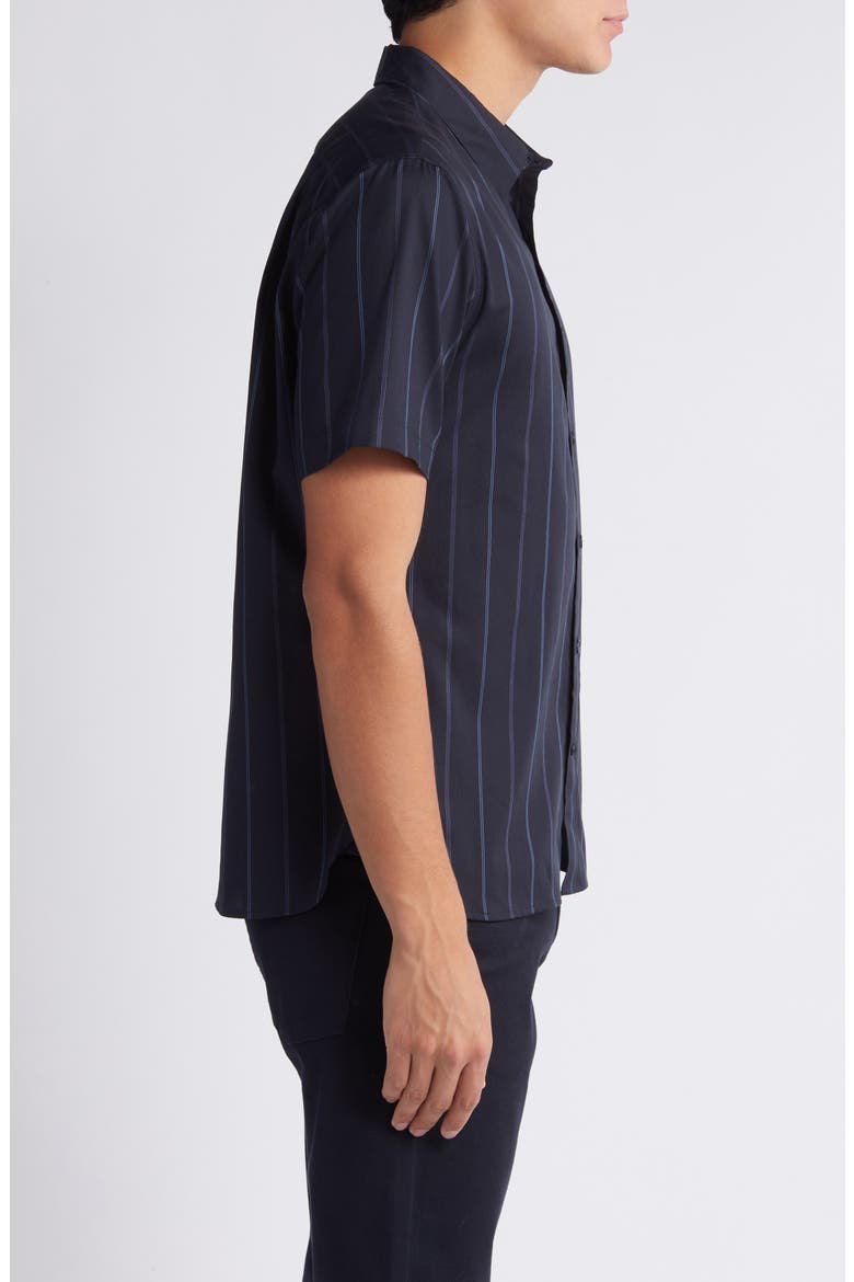 Soft Stripe Short Sleeve Button-Up Shirt, Alternate, color, COASTAL/BAYOU