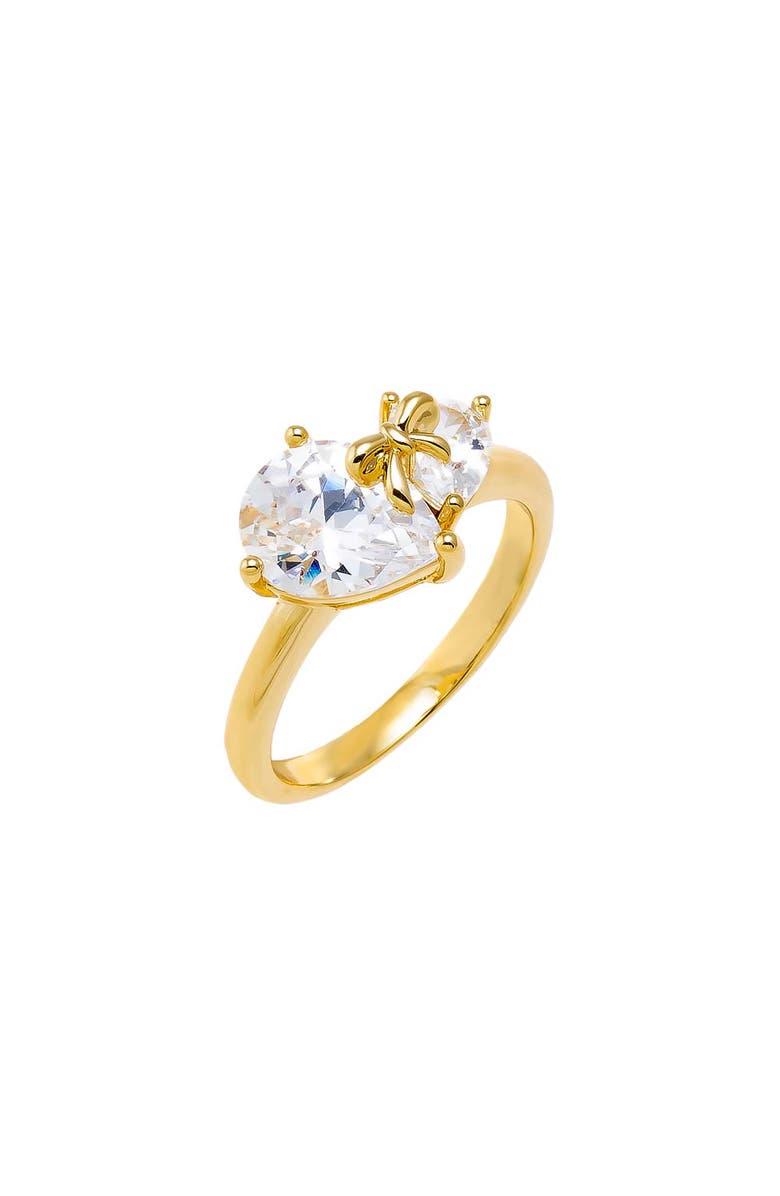 BY ADINA EDEN Double Teardrop W/ Bow Motif Ring, Main, color, Gold