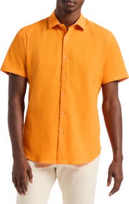 Robert Graham Piers Short Sleeve Stretch Cotton Button-Up Shirt