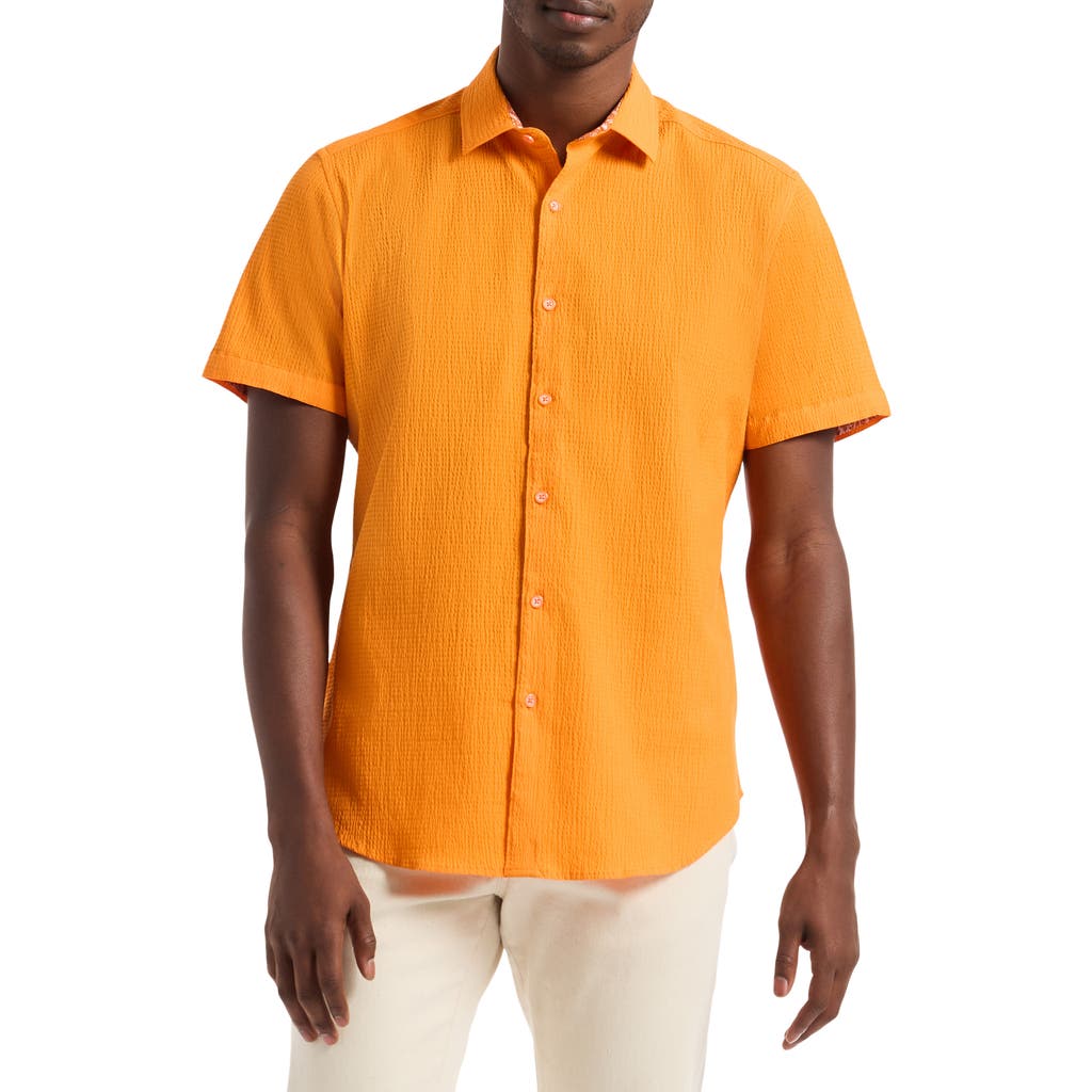 Shop Robert Graham Piers Short Sleeve Stretch Cotton Button-up Shirt