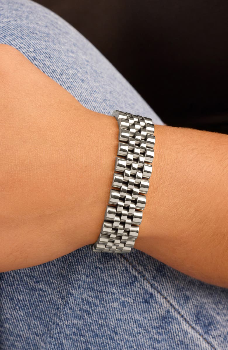 Sterling Forever Chunky Watch Chain Bracelet, Alternate, color, Silver