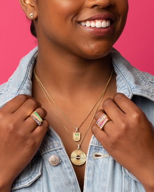 Campbell + Charlotte Edge Tapered Stacking Ring In Gold